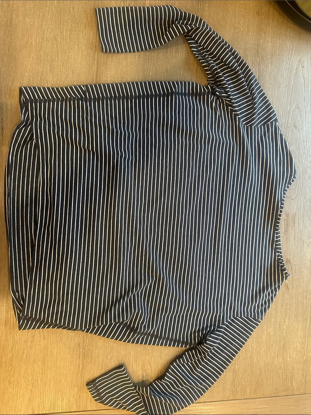 Lululemon Back in Action Striped Charcoal & White long sleeve